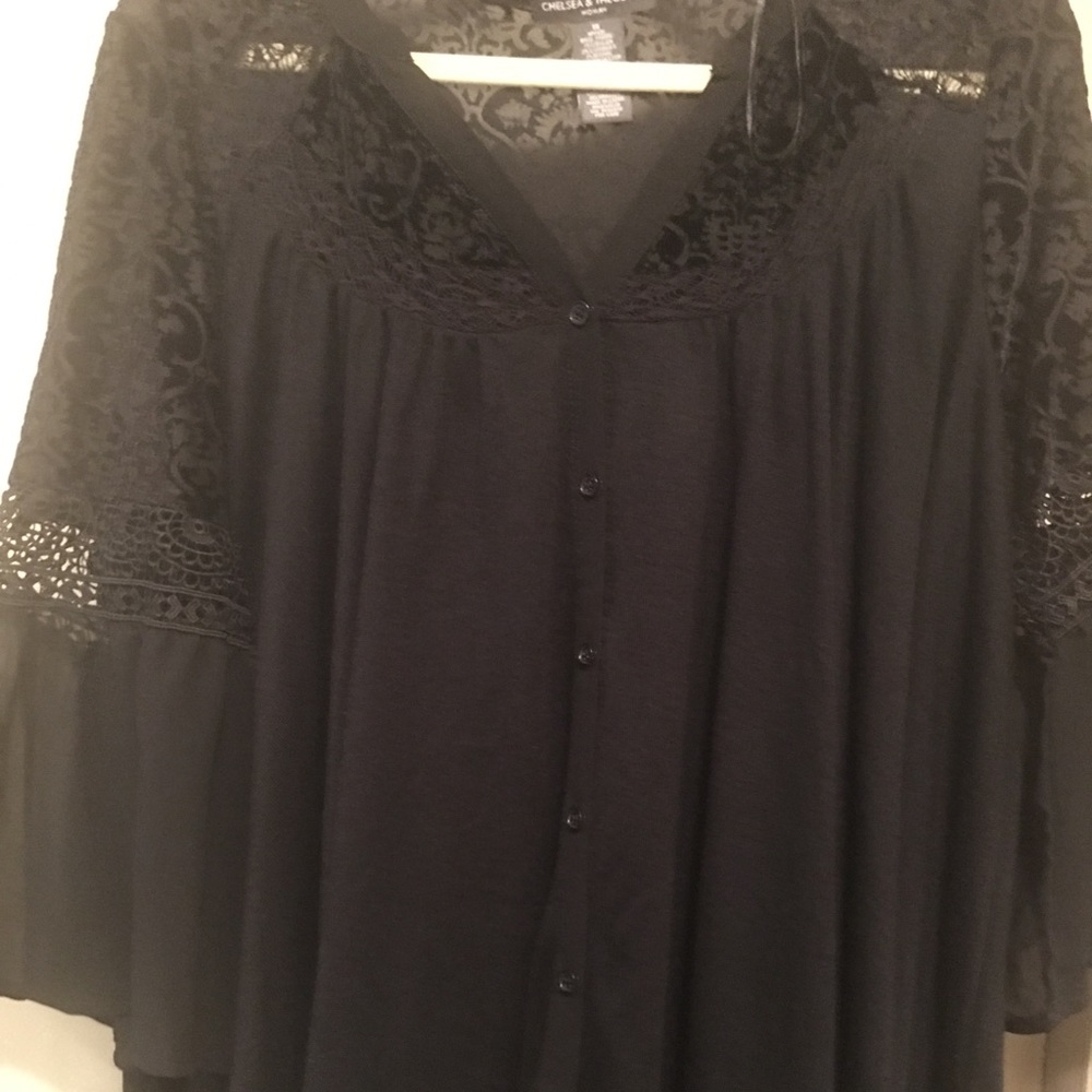 Black Bohemian Button Front
